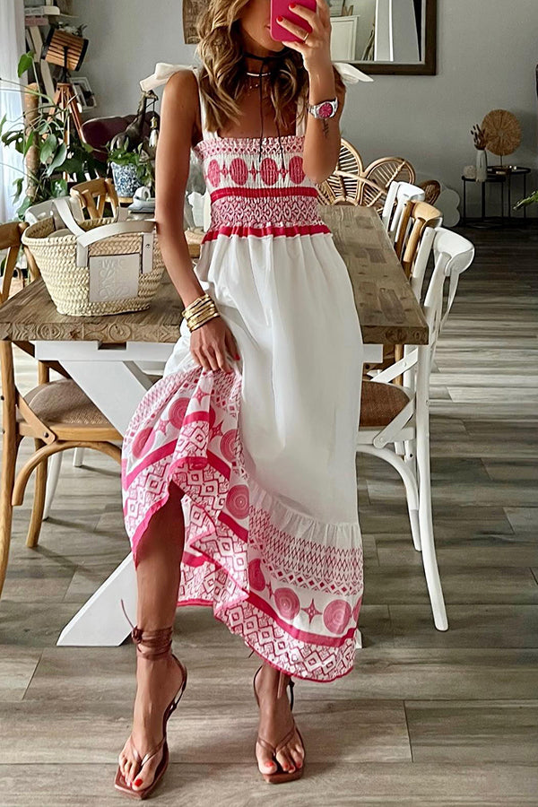 Addison - Lace-Up Square Collar Sling Dress