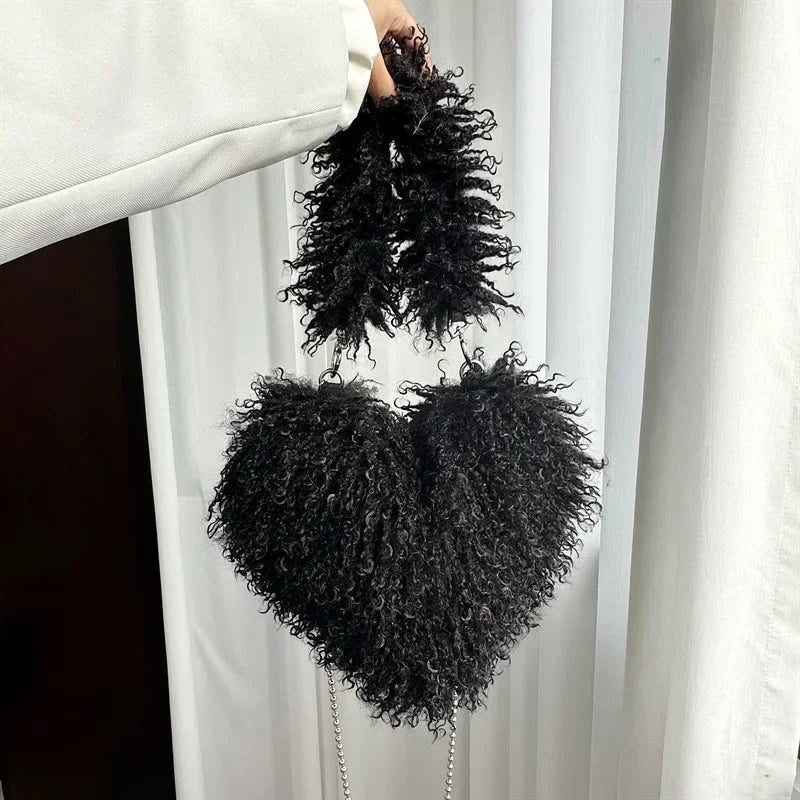 Amélie | Heart Plush Shoulder Bag