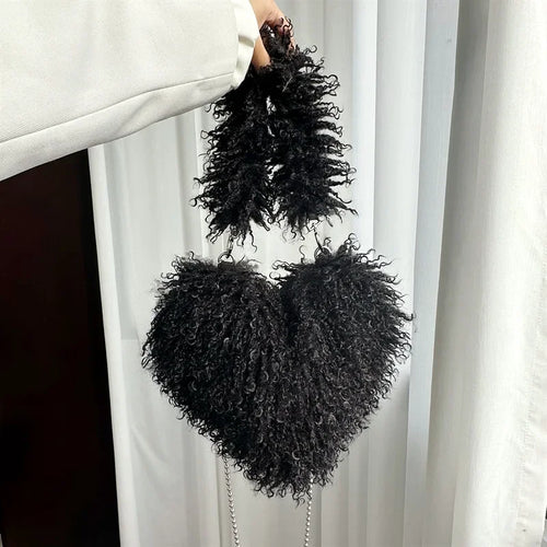 Amélie | Heart Plush Shoulder Bag