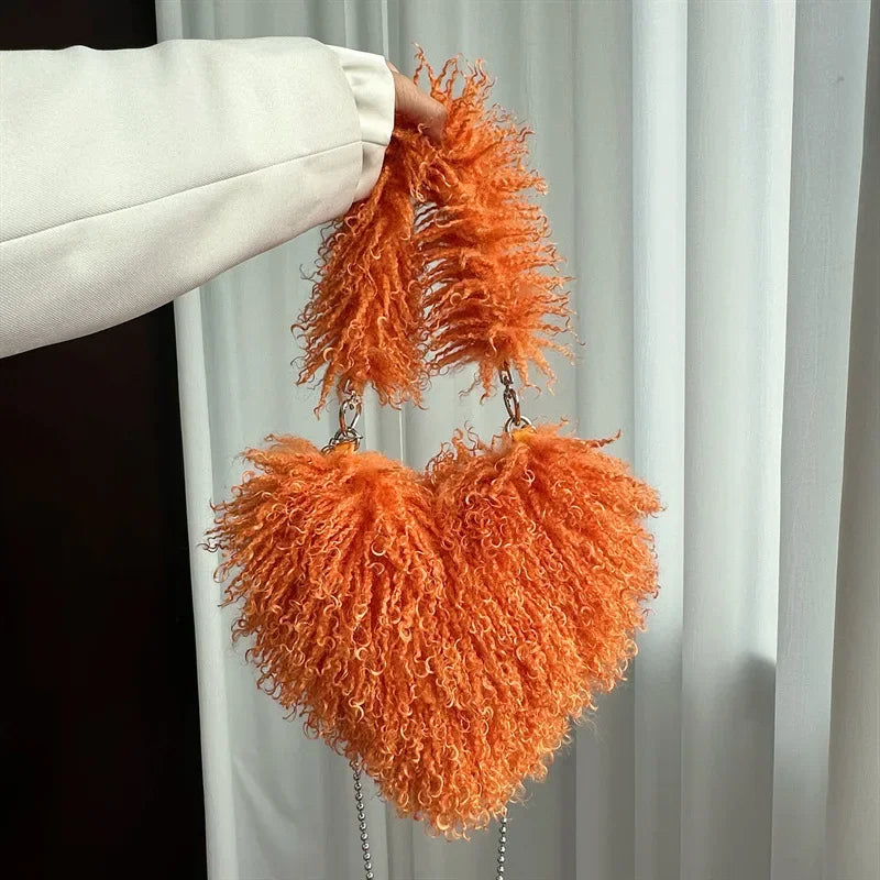 Amélie | Heart Plush Shoulder Bag